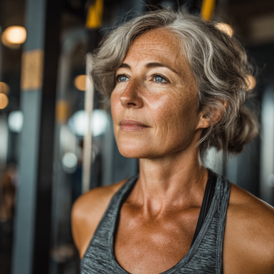 Група людей зрілого віку на тренуванні